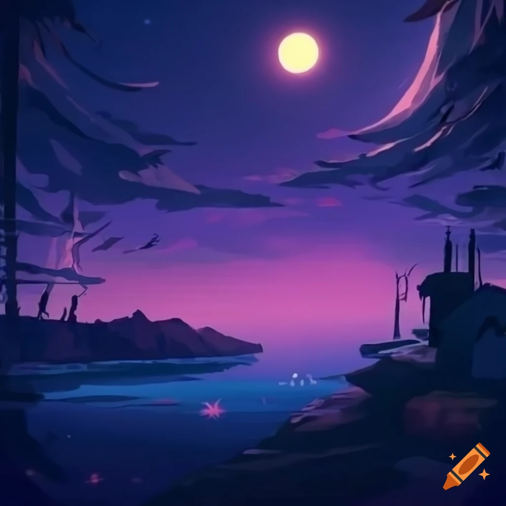 Calm lofi music playing at night on Craiyon