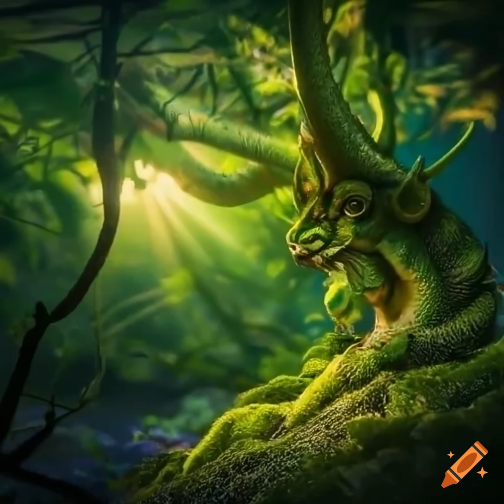 picture of a newborn Qilin in a magical forest