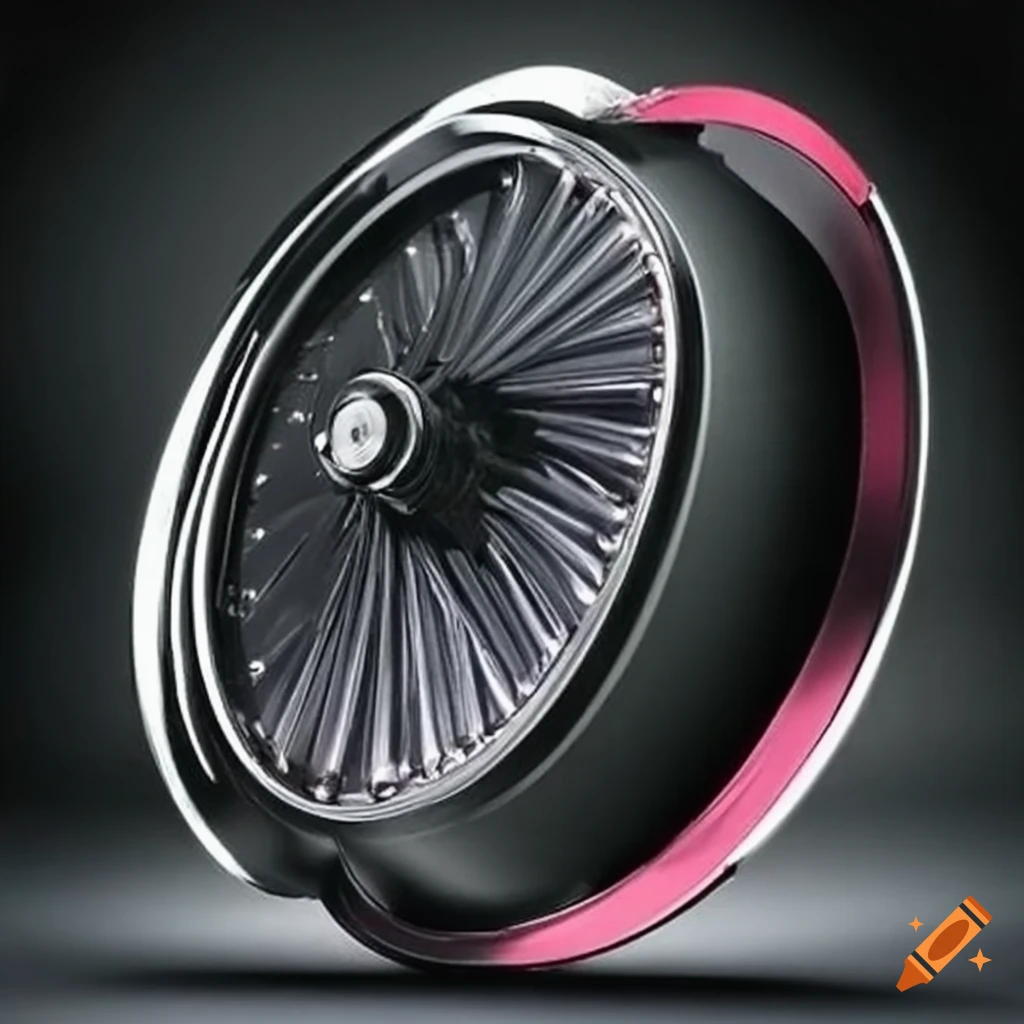 Image of motorcycle with unique blade wheels on Craiyon