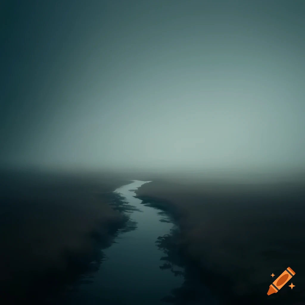 dark and foggy barren landscape