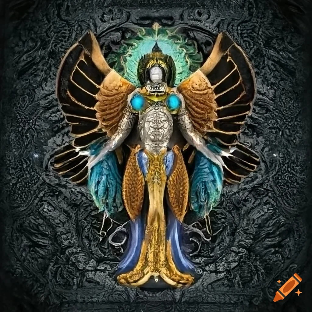 image of a hooded and winged cosmic male deity