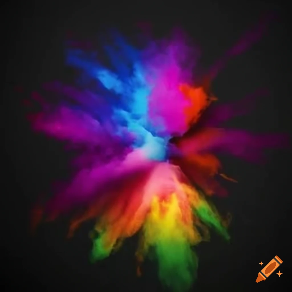 vibrant color explosion on black background