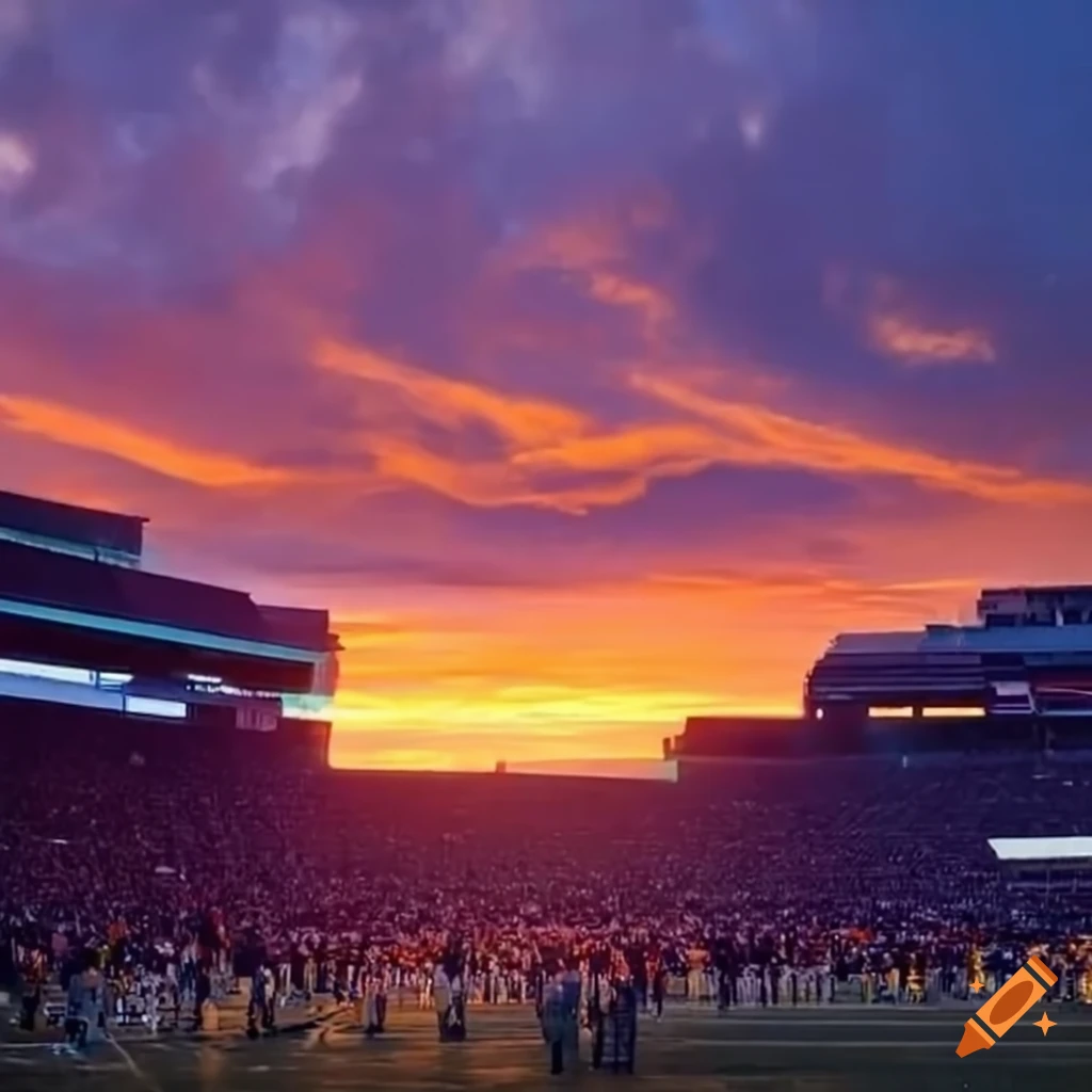 Sunrise Over A Football Game At The Big House On Craiyon