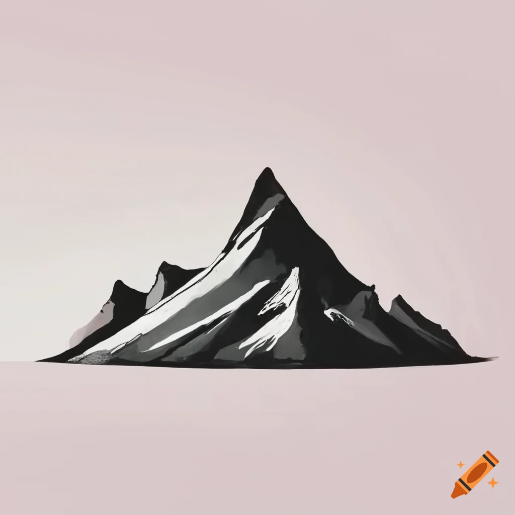 Stencil Of A Mountain Landscape On Craiyon