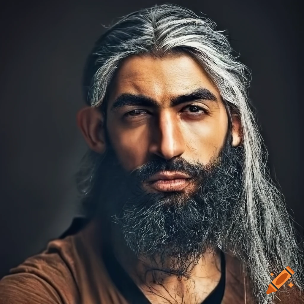 handsome man with a van dyke beard