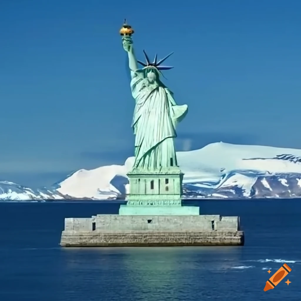 Statue of liberty in antarctica on Craiyon