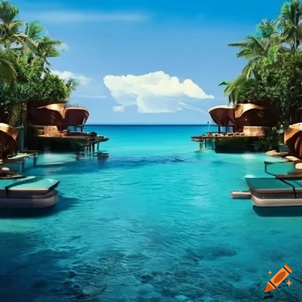 image of a Lemuria inspired resort hotel