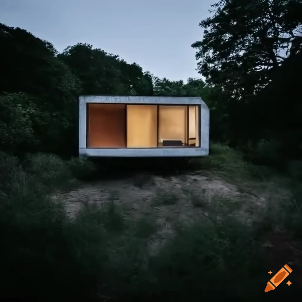 3d printed eco-brutalist concrete house on Craiyon