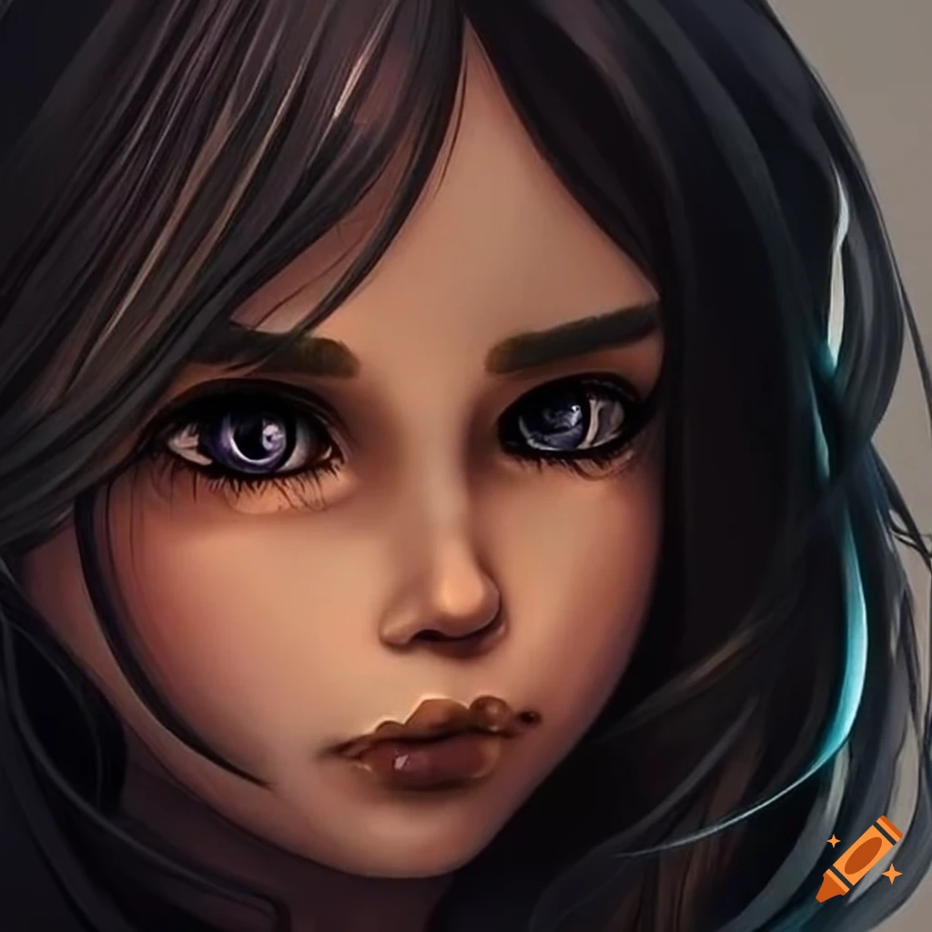 portrait of a girl with beautiful brown eyes