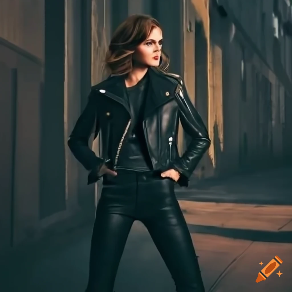 Sleek Black Leather Outfit