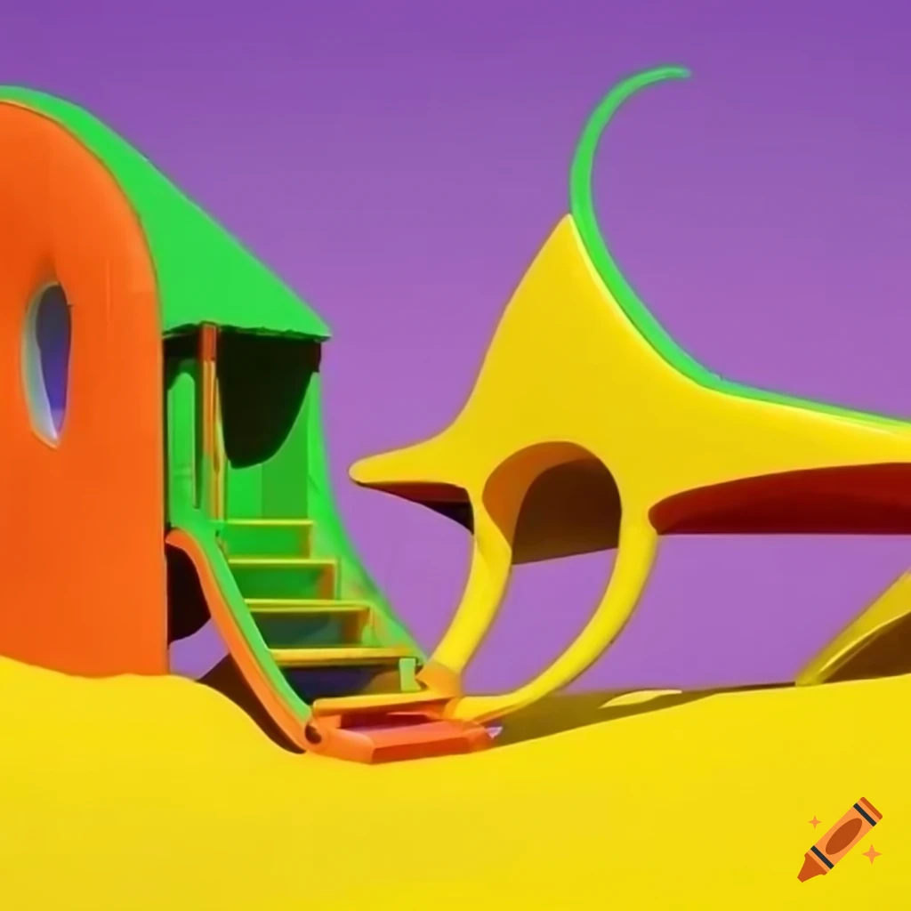 Surreal and colorful playground structures