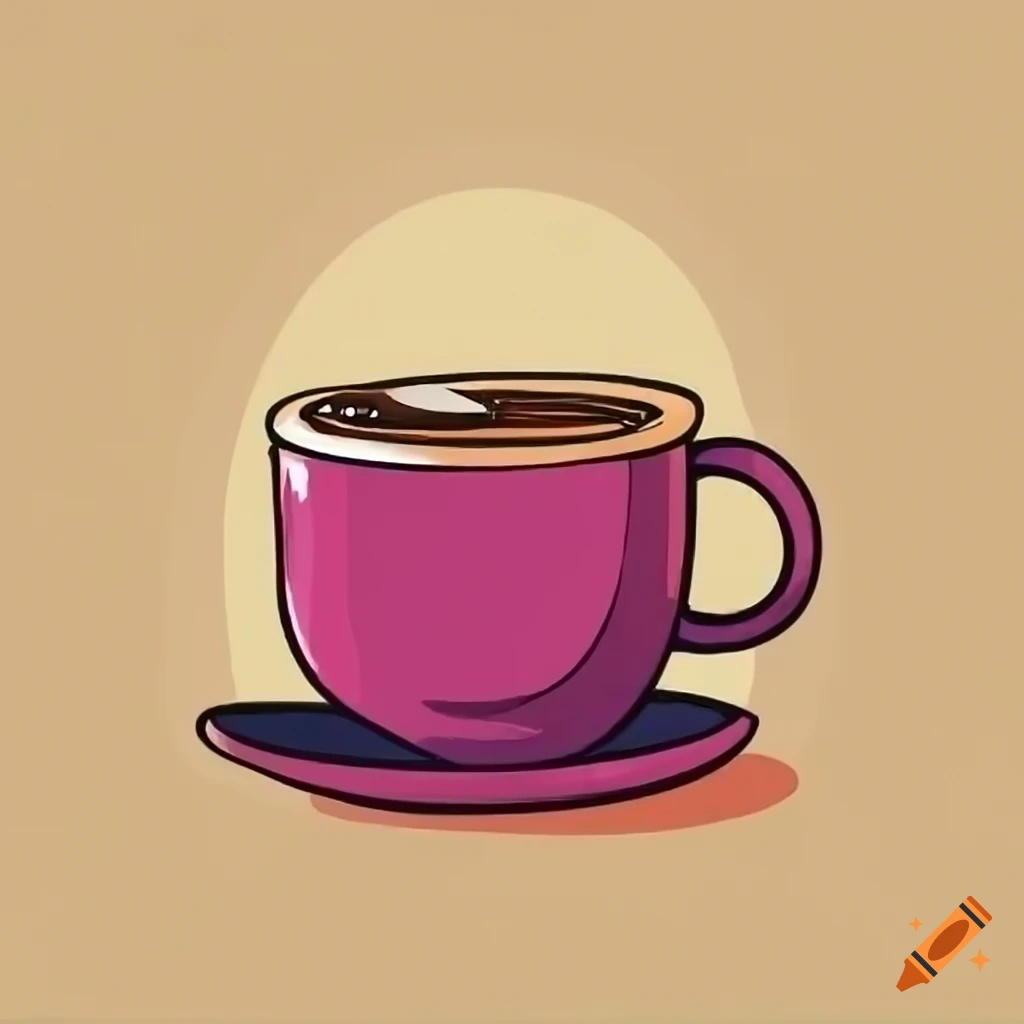 cartoon hand holding a cup of coffee