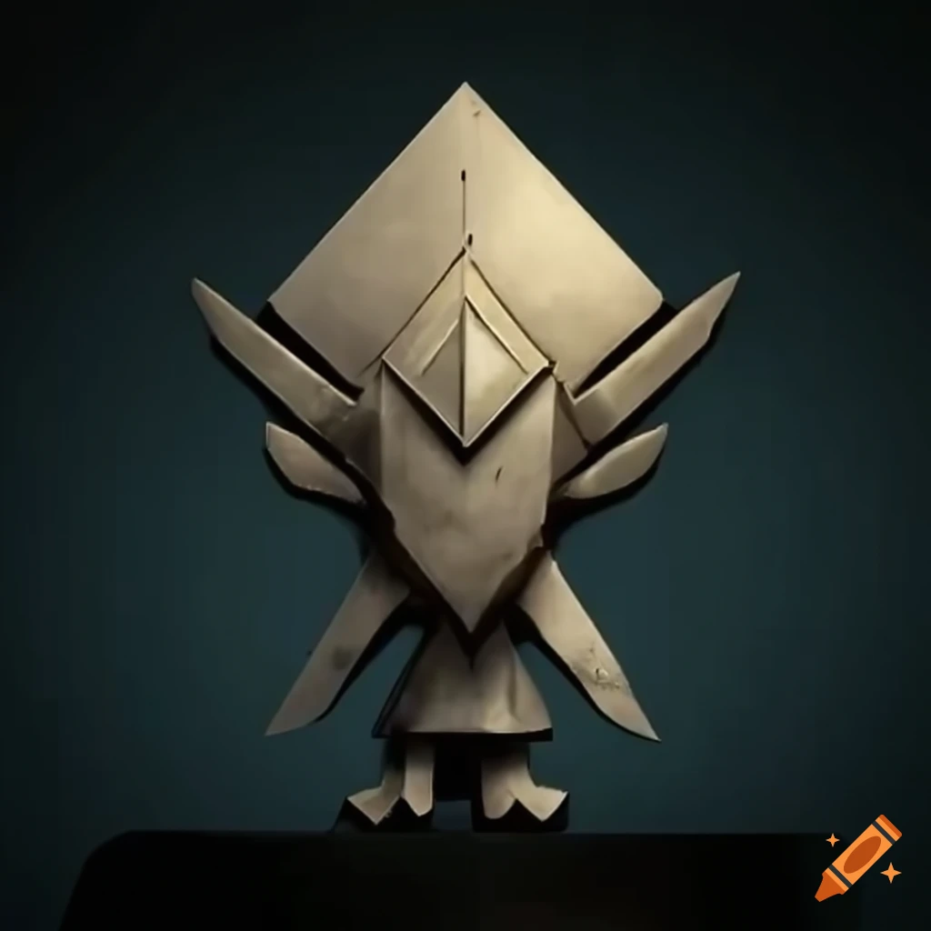 minimalist metal sculpture of Zelda gameplay