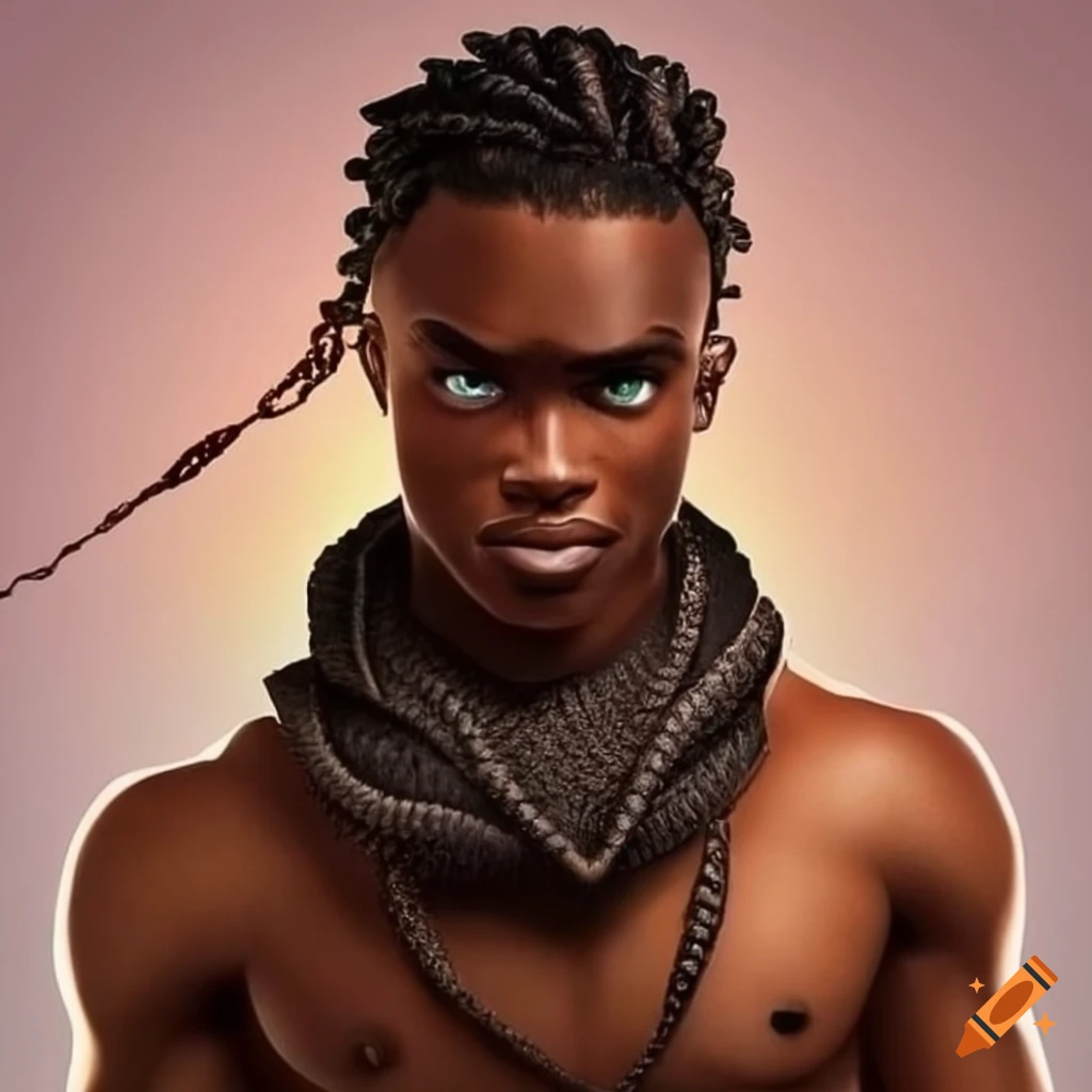  Portrait of a muscular man with blond hair in braids on Craiyon