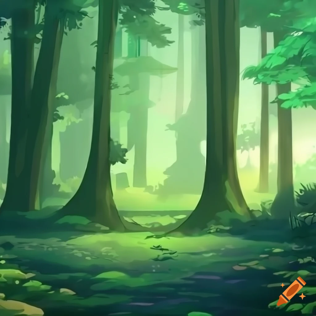 anime-style forest background