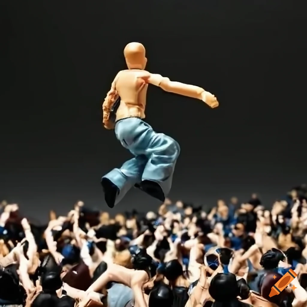 action figure crowd going wild at a rap concert