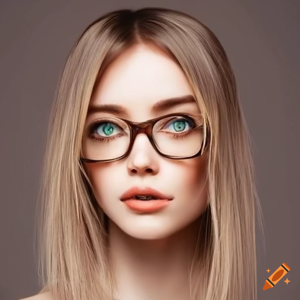 attractive woman with green eyes and glasses