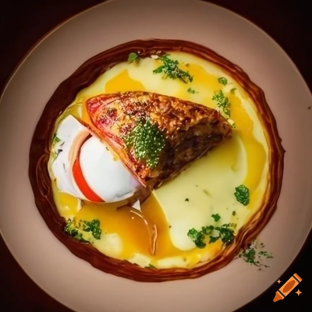 gourmet omelette with smoked uni mousse and lobster caviar