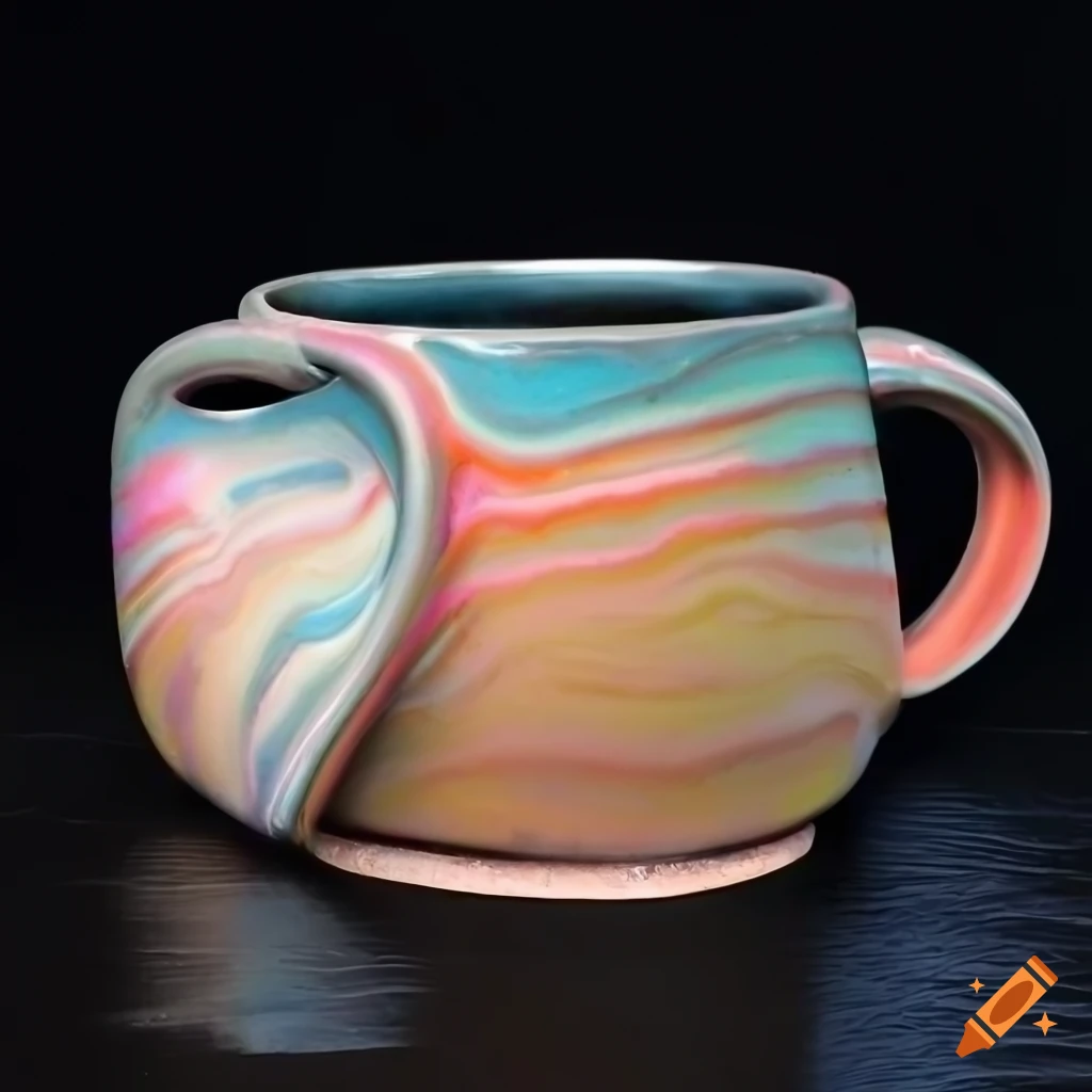 Unique ceramic artwork with colorful glazes