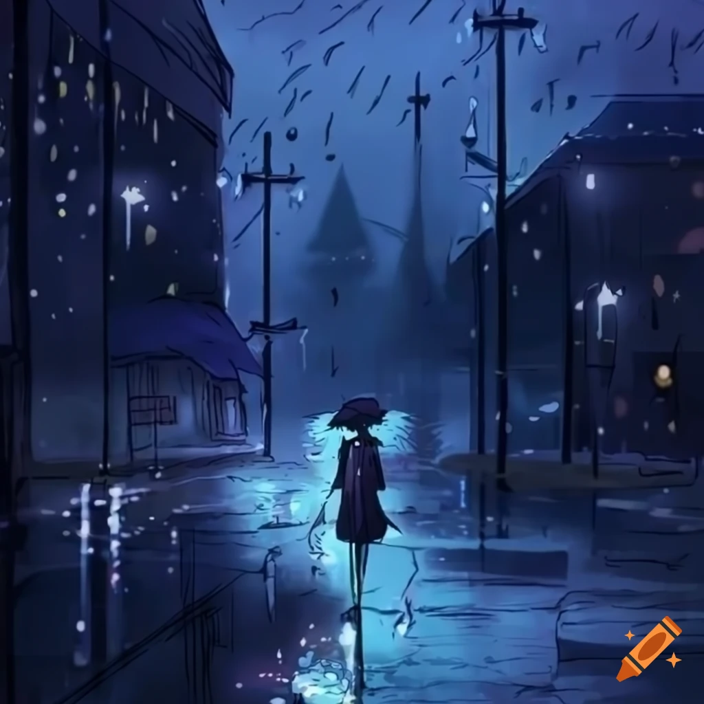 iPhone and Android Starry Night In The Rain Anime Girl Live Phone Wallpaper  - DesktopHut