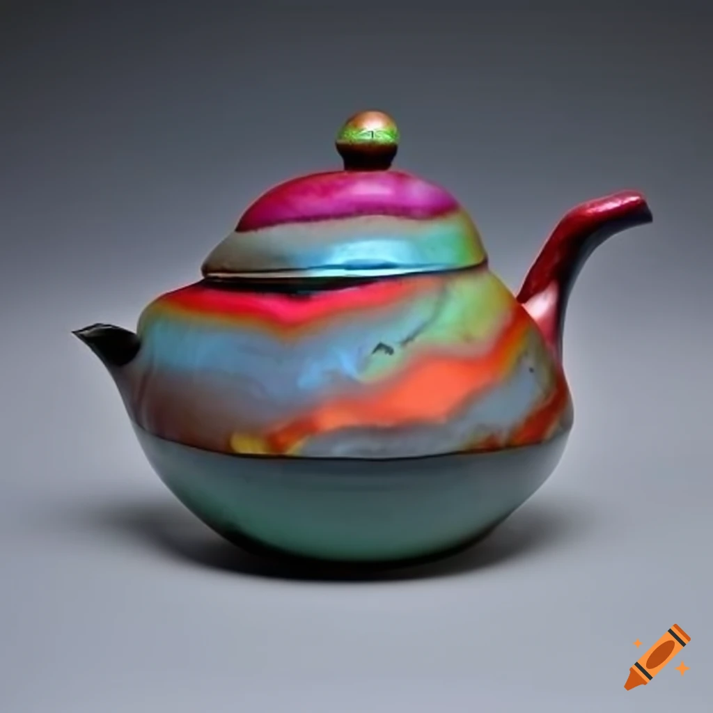 Abstract ceramic art with unique glazes and strong colors