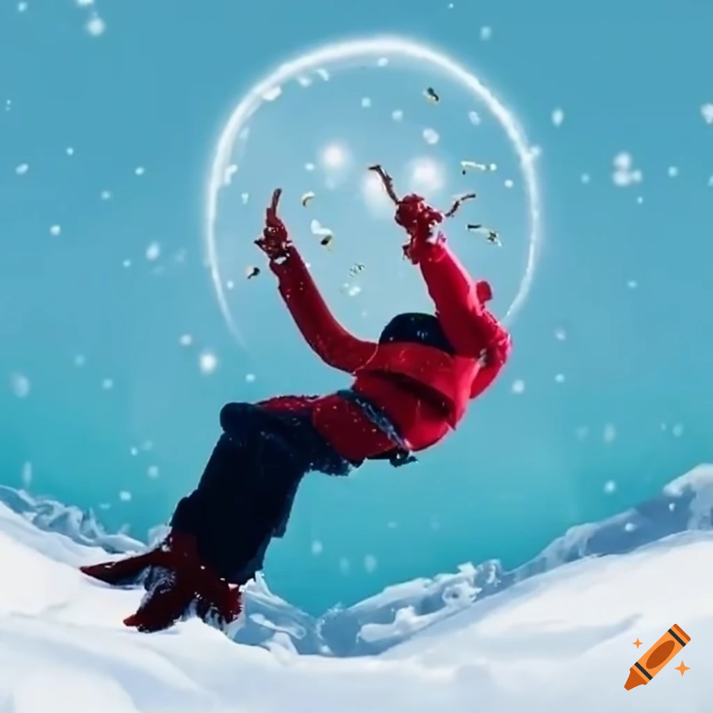 image of a person jumping in the snow