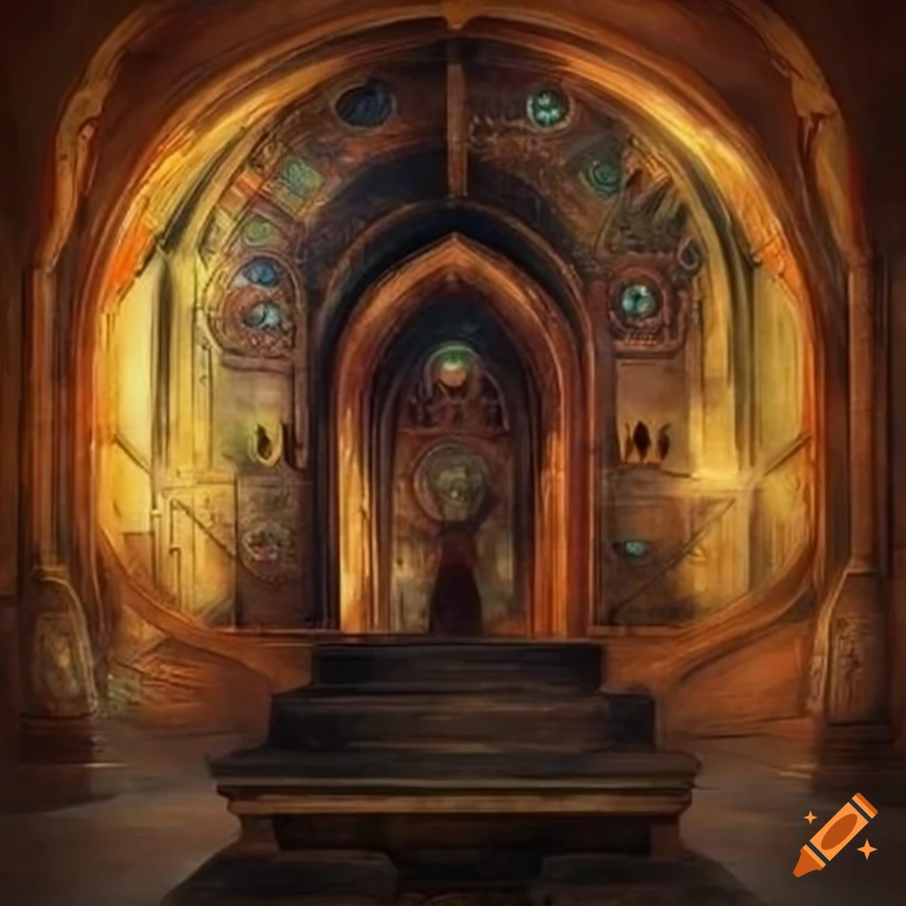 artwork of an ancient and magical vault