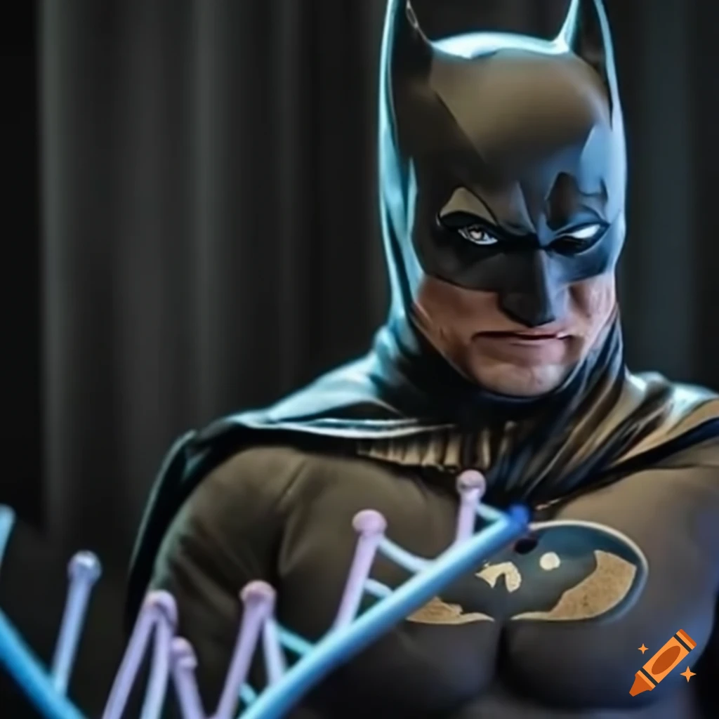 satirical image of Batman eating a DNA molecule