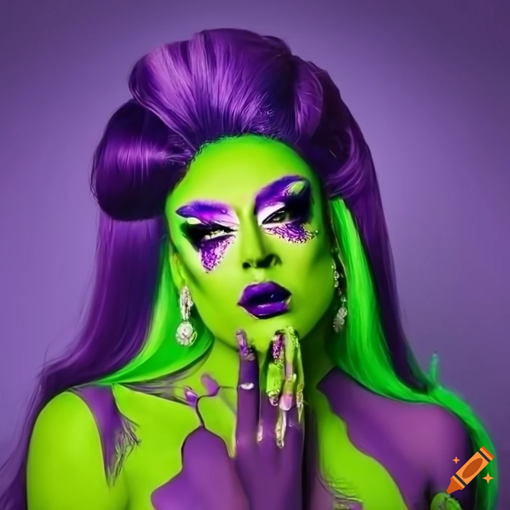Hyperrealistic portrayal of an avant garde drag queen on Craiyon