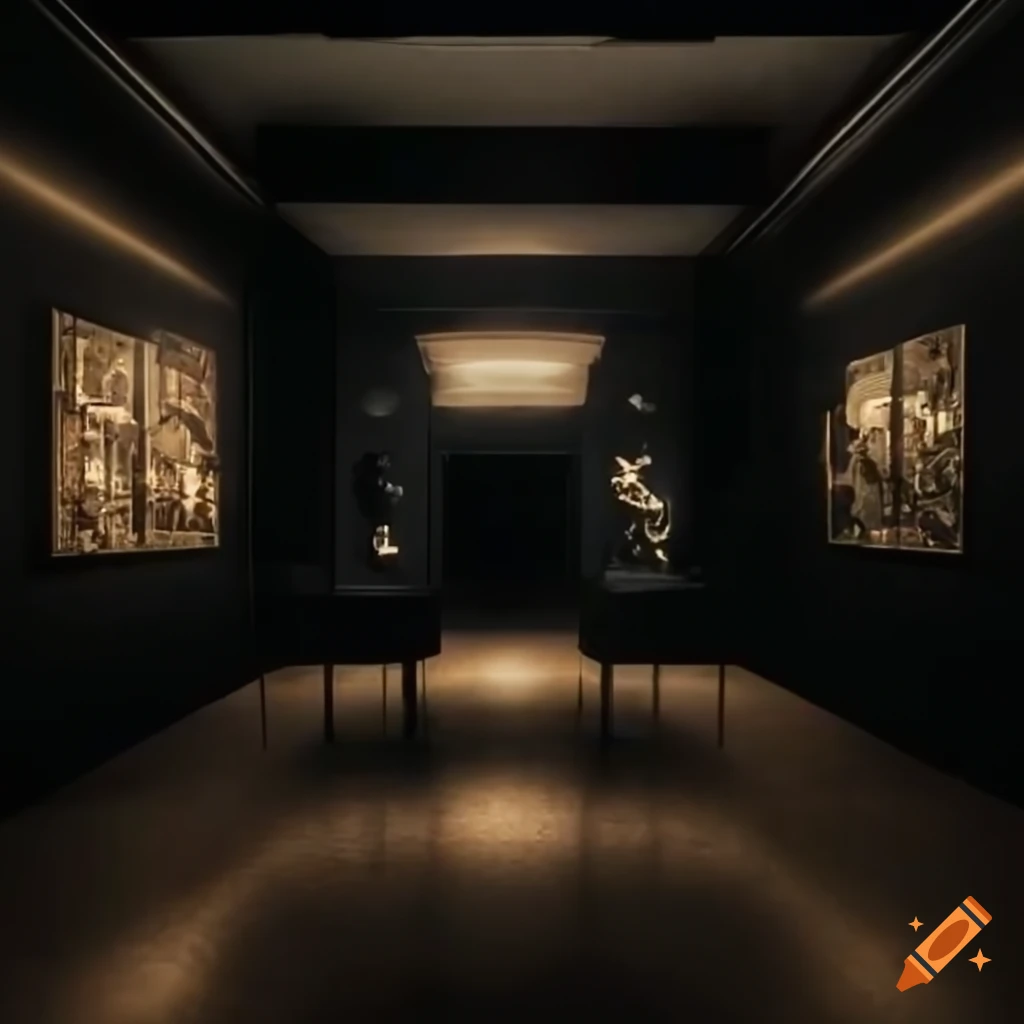 Simulation of a silver treasure in a virtual reality art exhibition on