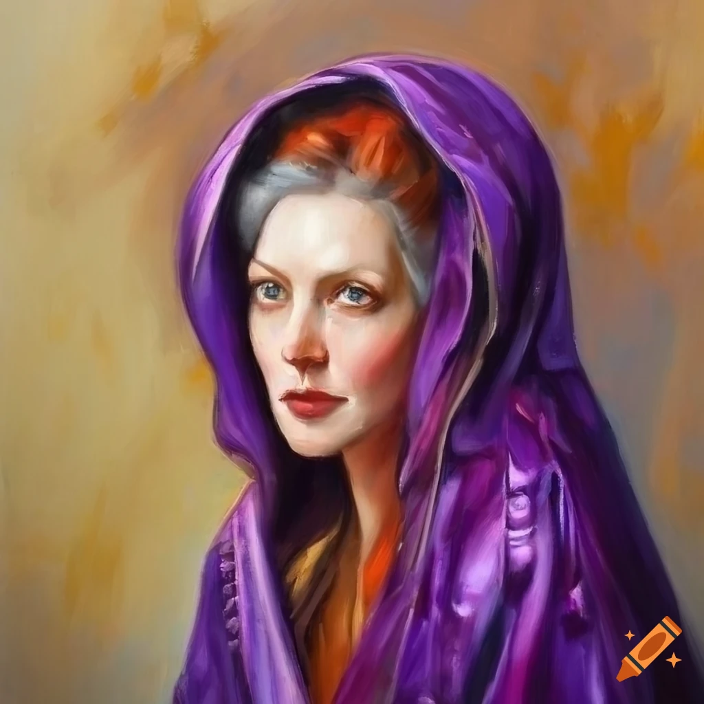 Oil Painting Of A Woman In A Purple Robe On Craiyon