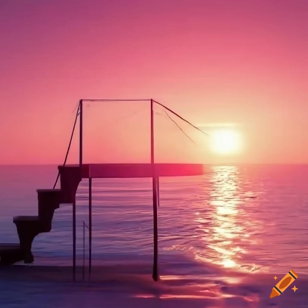 detailed image of sunlit kafka stairs on a beach