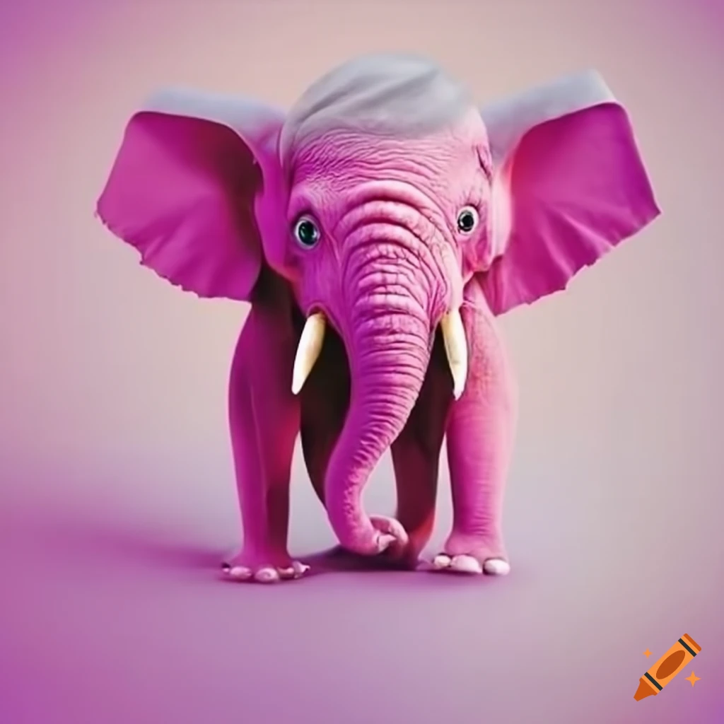 Pink elephant on Craiyon