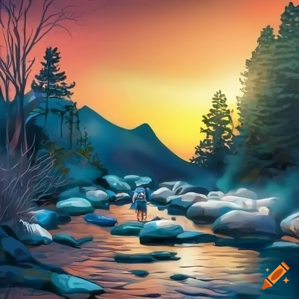 illustration-of-path-next-to-a-creek-in-boulder-colorado-on-craiyon