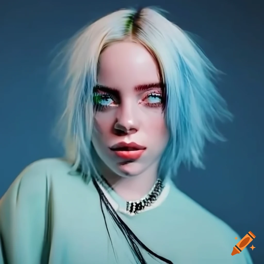 Billie eilish in a high fashion silver jewelry outfit on Craiyon