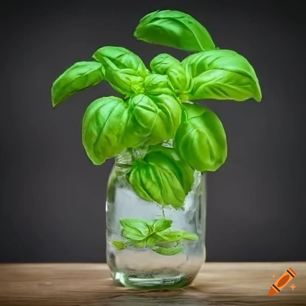 hydroponic-basil-growing-in-a-mason-jar-on-craiyon