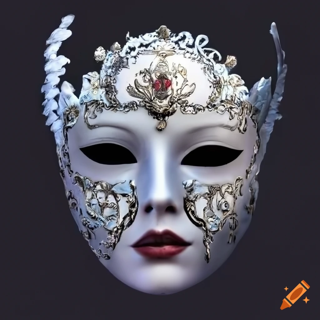 Masquerade mask with angelic design on black background on Craiyon