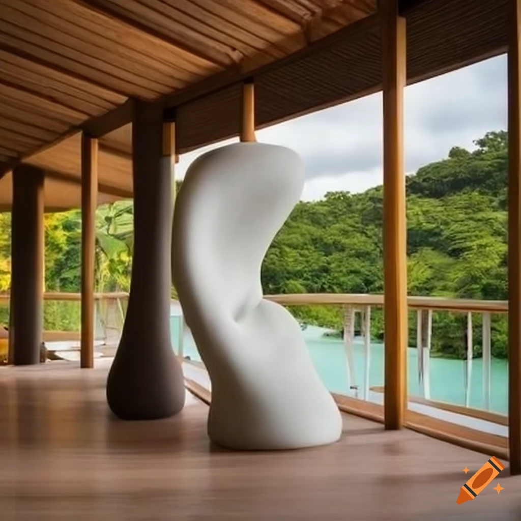 noguchi inspired sculptures at a Seychelles resort