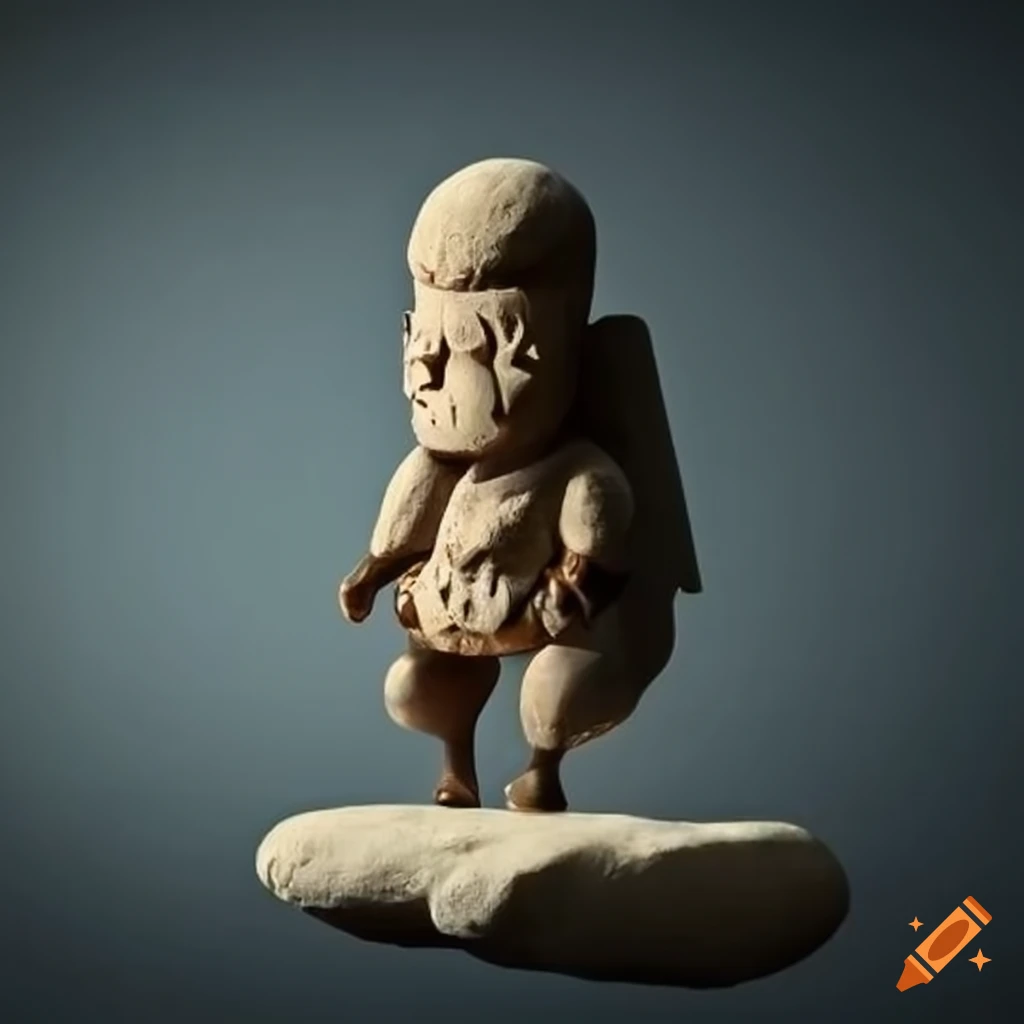 minimalist sculpture of a Zatoichi character in a Zelda world