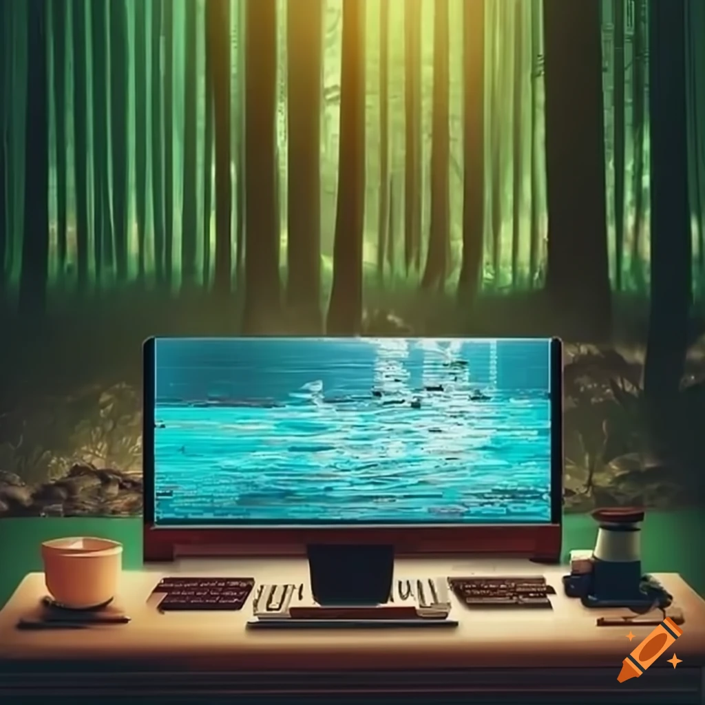Detailed color pencil drawing of a programmer working on his pc on Craiyon