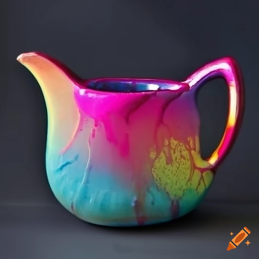 Abstract ceramic art with unique glazes and strong colors on Craiyon