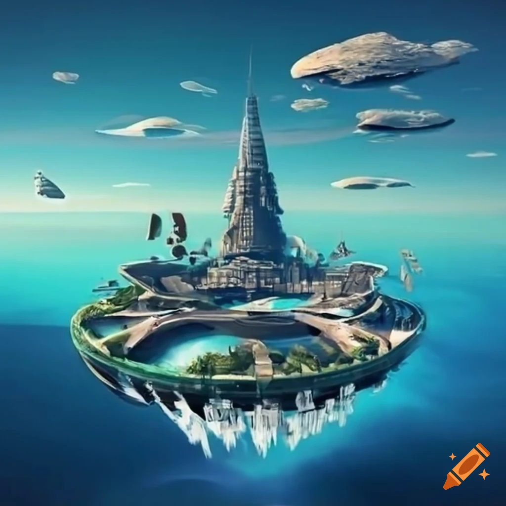 futuristic floating city