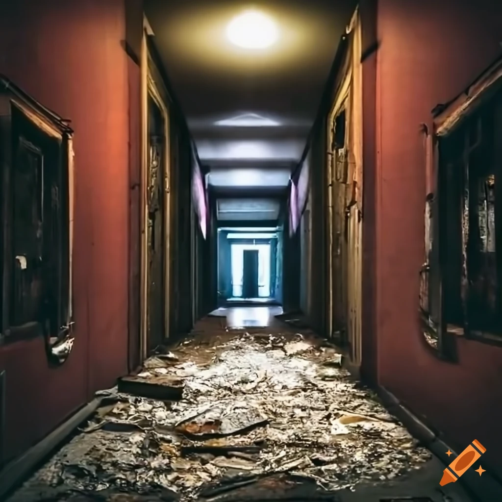 picture of an abandoned school hallway
