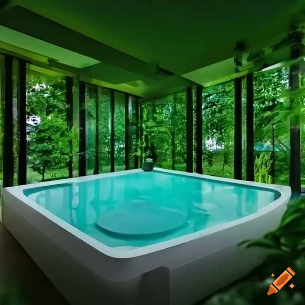 Serene spa with streaming natural light on Craiyon