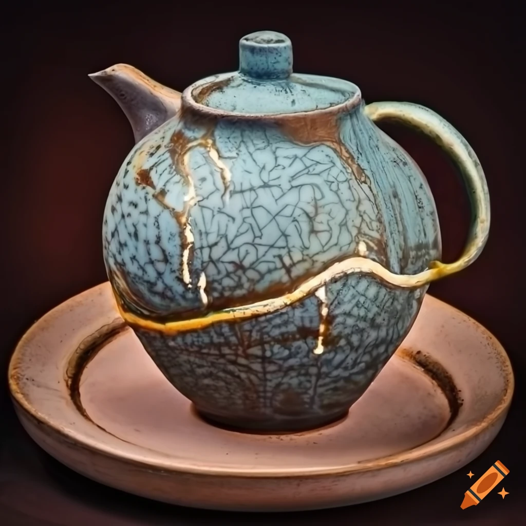 Abstract ceramic pottery with various glazes and colors on Craiyon