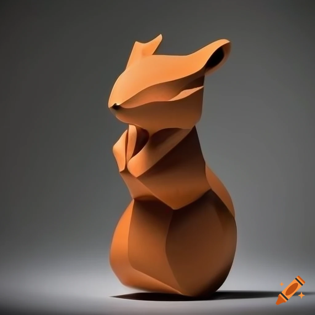 modern sculpture of a squirrel