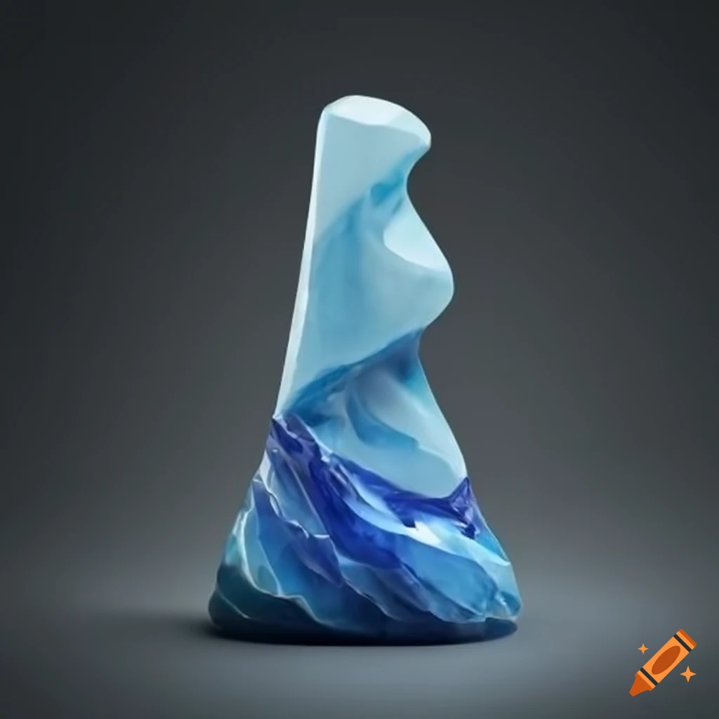 minimalist sapphire marble sculpture of Zelda game
