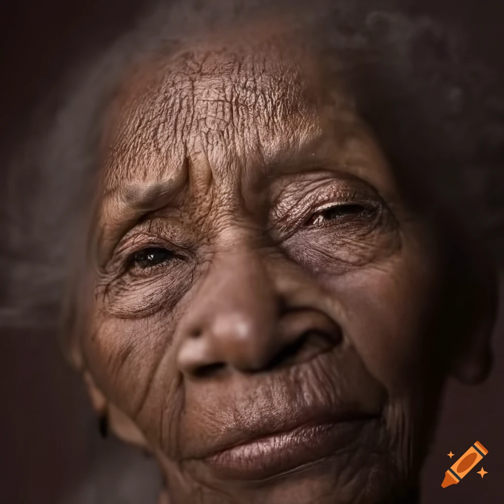 Portrait of an elderly black woman with a loving expression