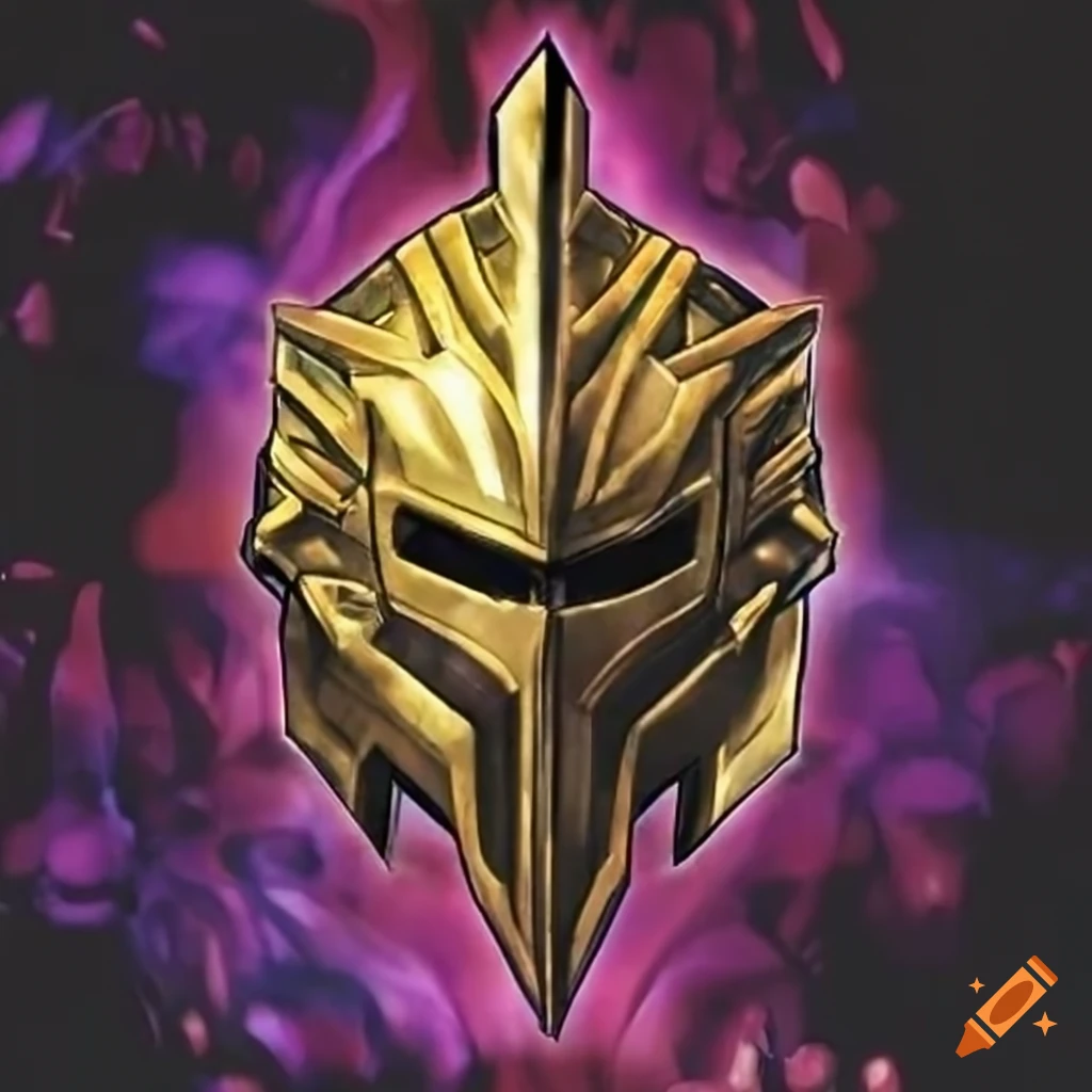 Yugioh card of a dark gold helmet on Craiyon