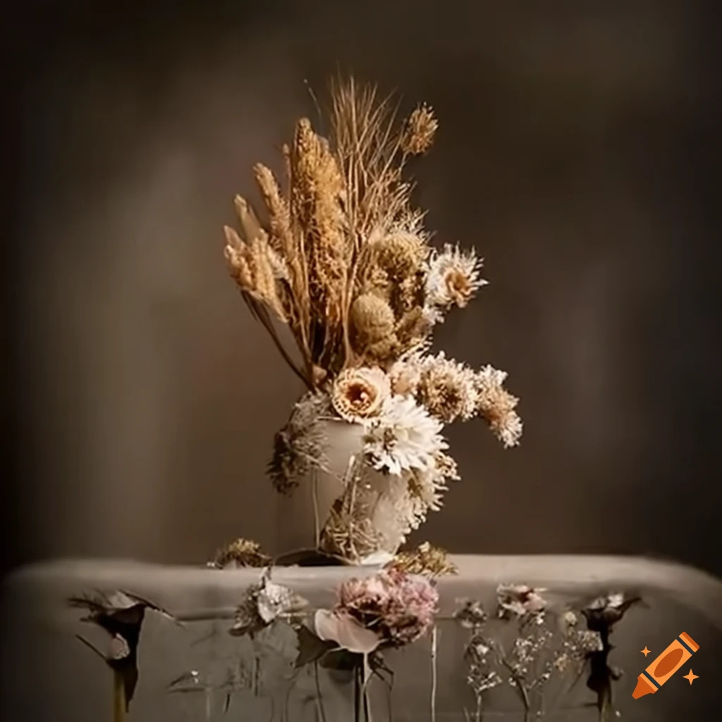 Dried Flowers Still Life White Flora 12